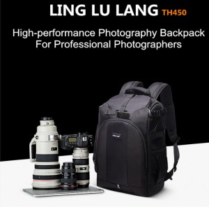 DIAT TH450 Ceamara grianghrafadóireachta dubh nua-aimseartha níolón nua-aimseartha dubh backpack clúdach báistí púdar Tripod